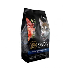 Сухий корм Savory для юніорів великих порід, зі свіжою індичкою і куркою, 3 кг